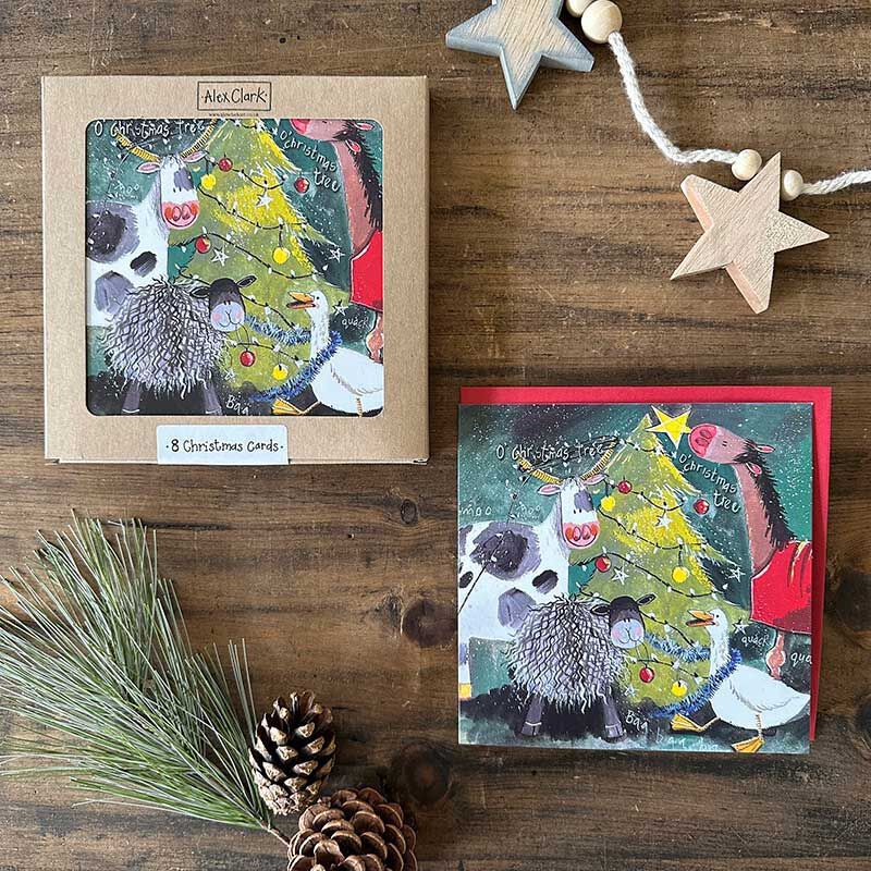 Alex Clark Christmas Tree Box Of 8 Cards image number 1