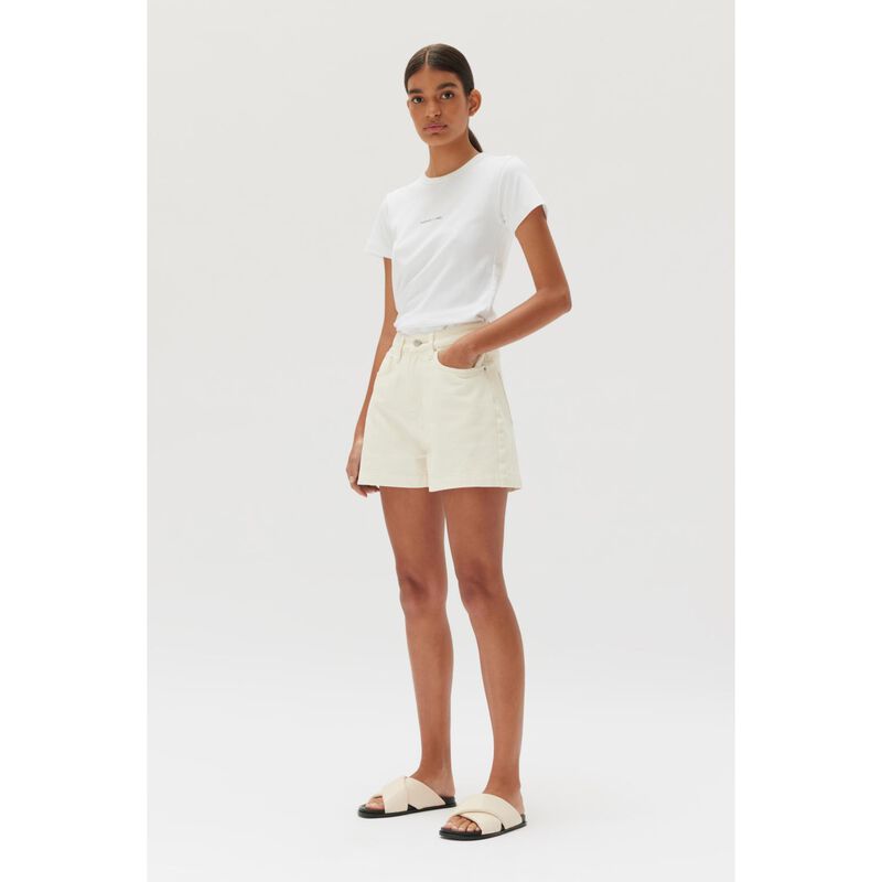 Assembly Label Boxy Denim Short Ecru image number 3