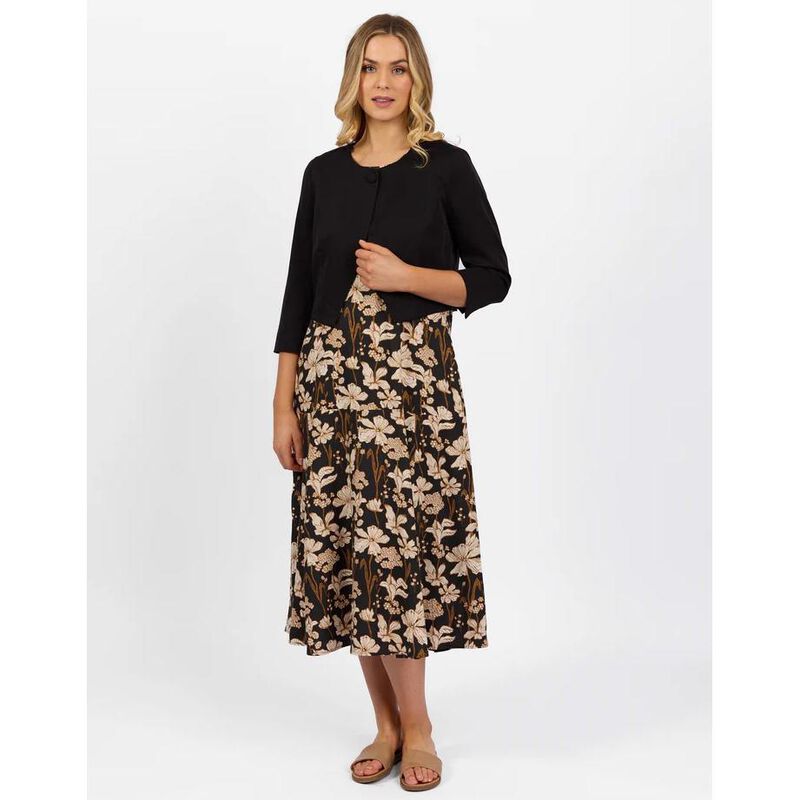 Vassalli 3/4 Sleeve Single Button Cropped Jacket image number 2