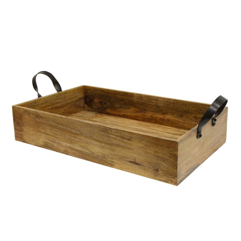 French Country Ploughmans Small Rectangle  Tray Iron Handles image number 0