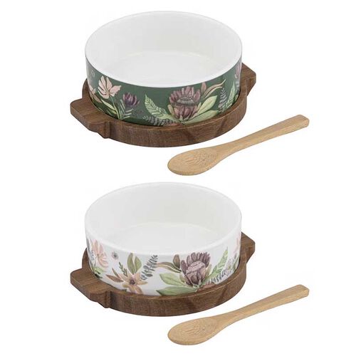 Ladelle Leura Bowl Spoon & Round Board 3 Piece - Asstorted