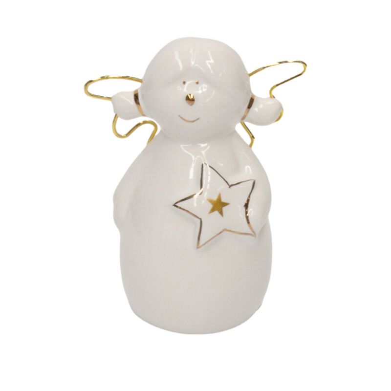 Standing Angel With Gold Trimmed Wing 12cm image number 0