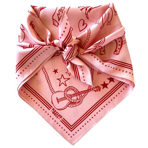 Dark Hampton X Kaylee Bell Cowboy Up Pink Silk Petite Scarf