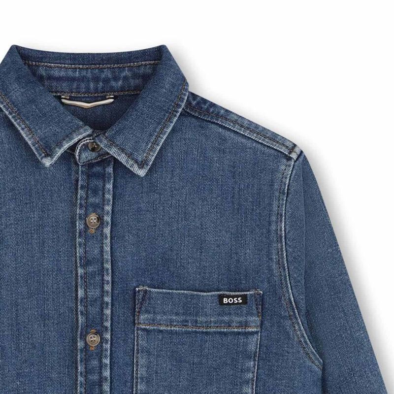 BOSS Denim Button-Up Shirt 4Y - 8Y image number 2