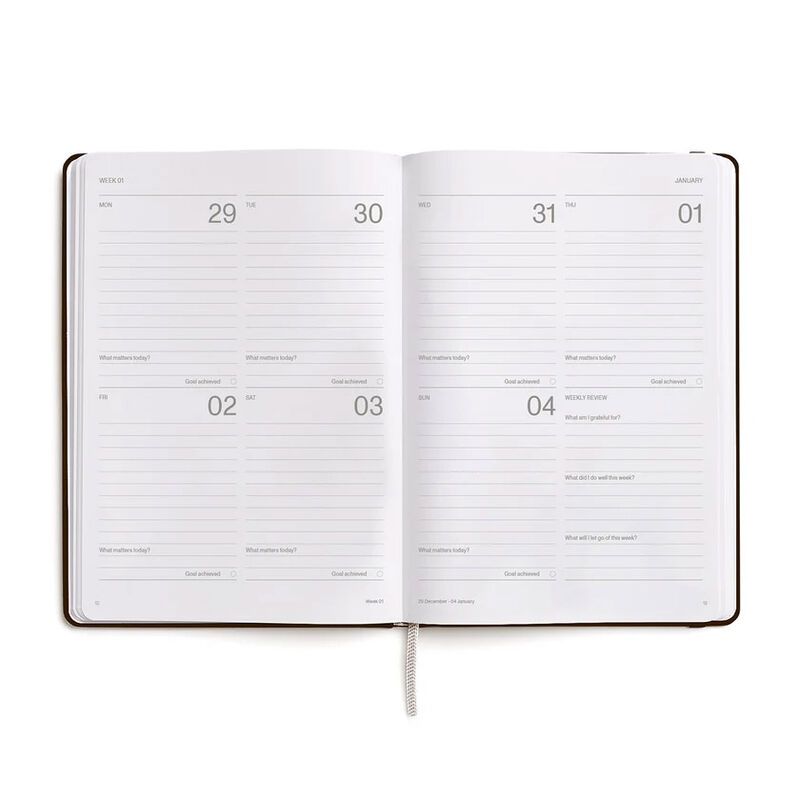 Karst Stone Paper Espresso A5 Hard Cover Weekly Planner 2026 image number 1