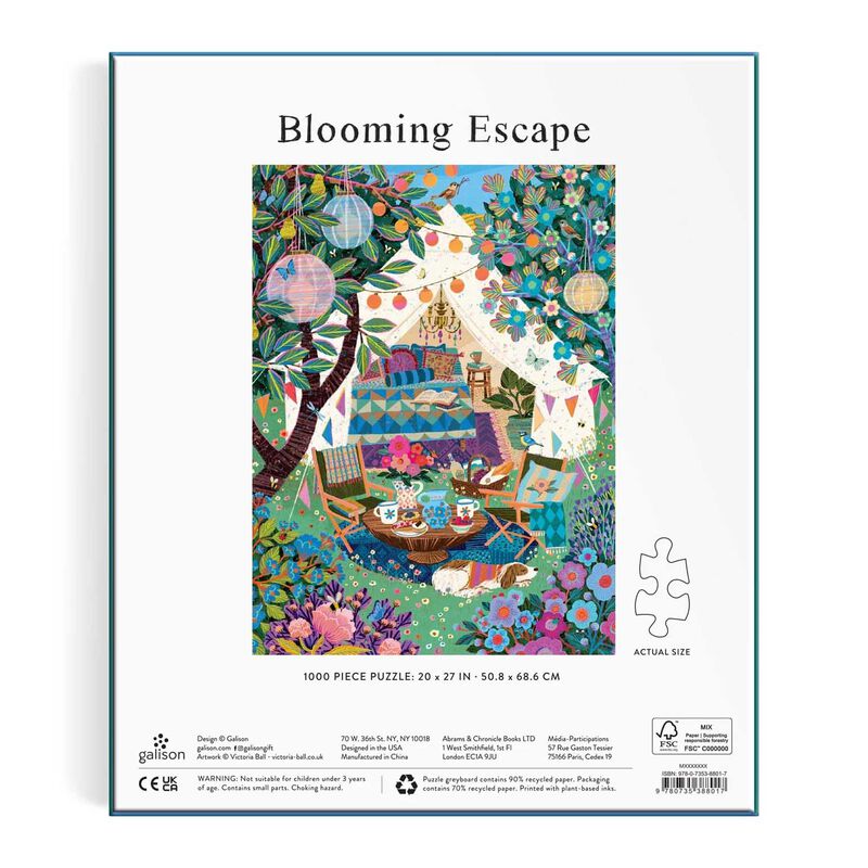Galison Victoria Ball Blooming Escape 1000 Piece Puzzle image number 3