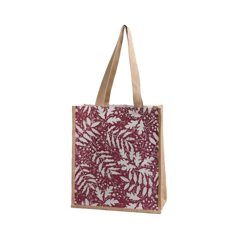 Seasalt Cornwall Jute Shopper Frosted Leaves Dahlia image number 0