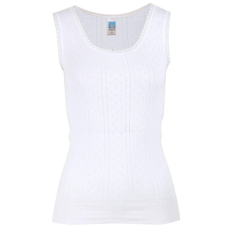 White Swan Pointelle Vest Sleeveless image number 0