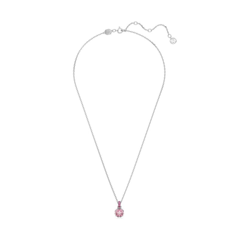 Swarovski Birthstone Square Cut Pendant - October Pink image number 1