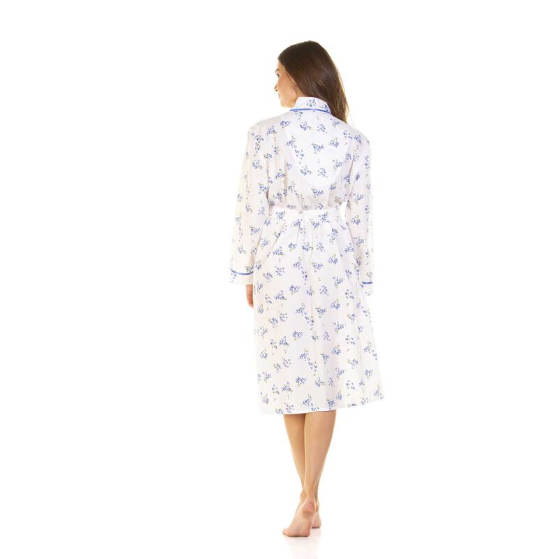 La Marquise Meadow Woven Polycotton Robe With Satin Trim & Pockets image number 1
