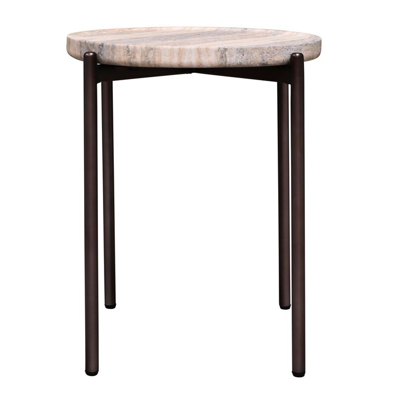 Vista Athen Low Side Table - Travertine Finish image number 0