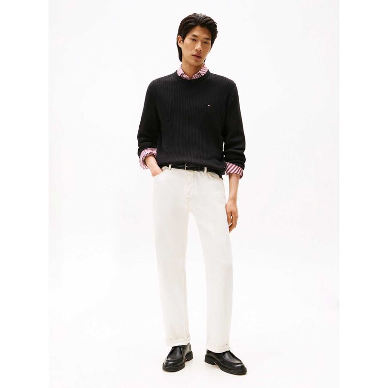 Tommy Hilfiger Rib-Knit Crew Neck Jumper With Cashmere image number 3