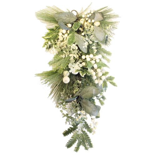 TeardropWith Mistletoe Berry & Variegated Leaf 71cm