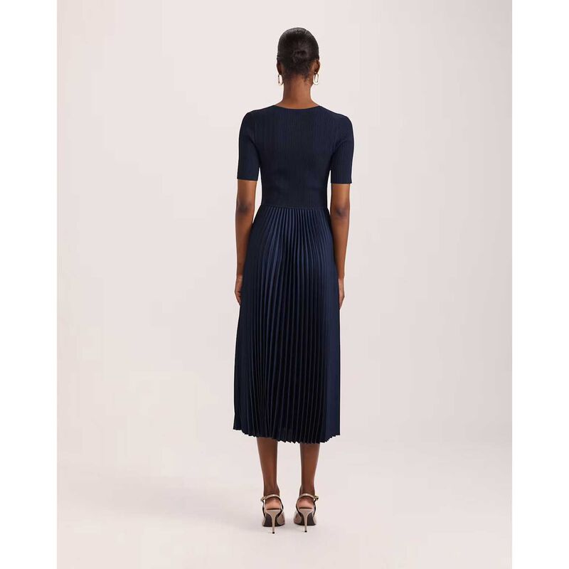 SABA Vicky V-neck Mixed Media Dress image number 5