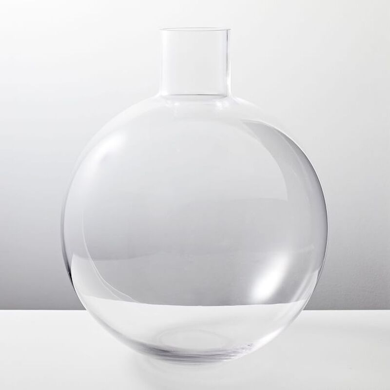 West Elm Pure Conservatory Glass Vase Large Clear 16.5 Inch image number 1
