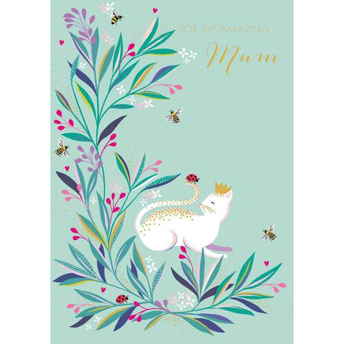 Image Gallery Mother's Day White Cat Card