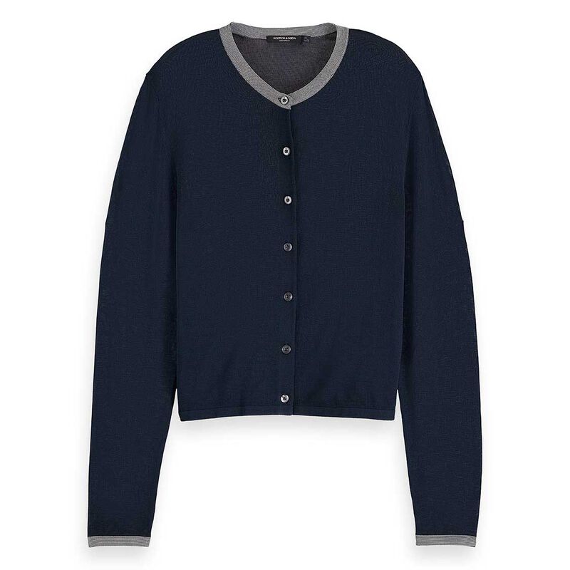 Scotch & Soda Stripe Trim Relaxed Cardigan image number 2