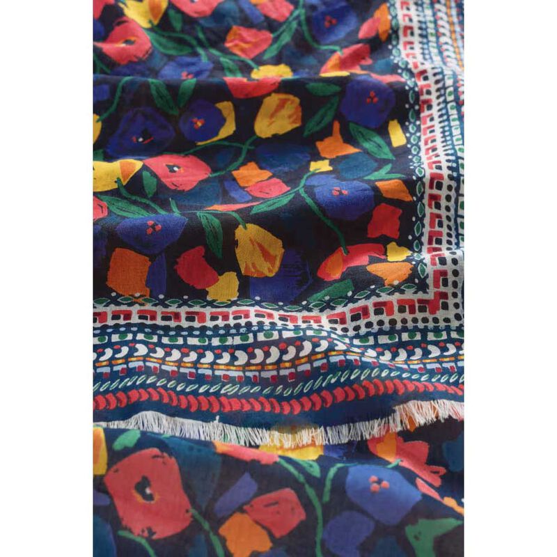 Seasalt Cornwall May Garland Scarf Zennor Blooms Border Mix image number 2