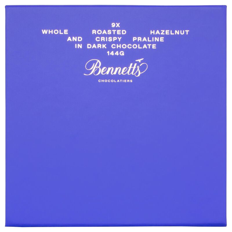 Bennetts of Mangawhai 9 Whole Roasted Hazelnut & Crispy Praline Dark 144g image number 0