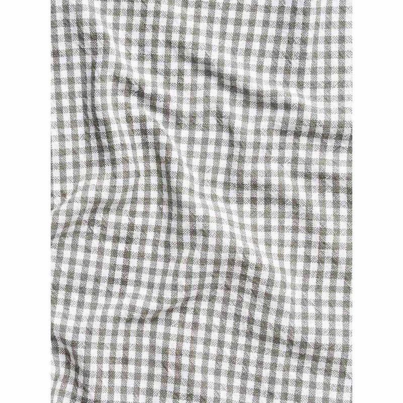 Citt&agrave; Gingham Washed Cotton Tea Towel Grey 50x70cm image number 2