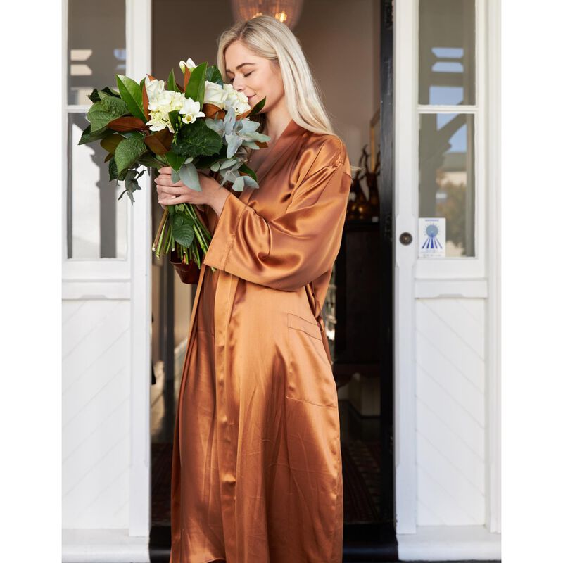 MM Linen Silk Copper Robe image number 1
