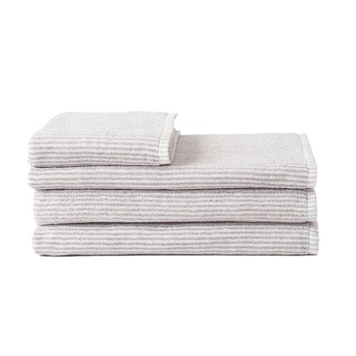 Città Stripe Cotton Bath Mat Grey/White  - 55x85cm