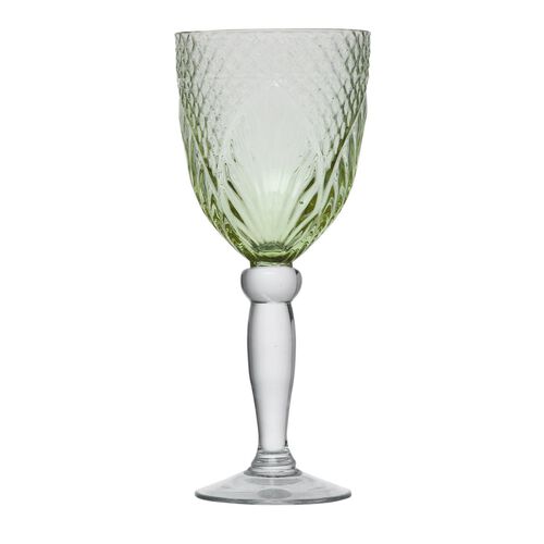 French Country Vintage Green Goblet