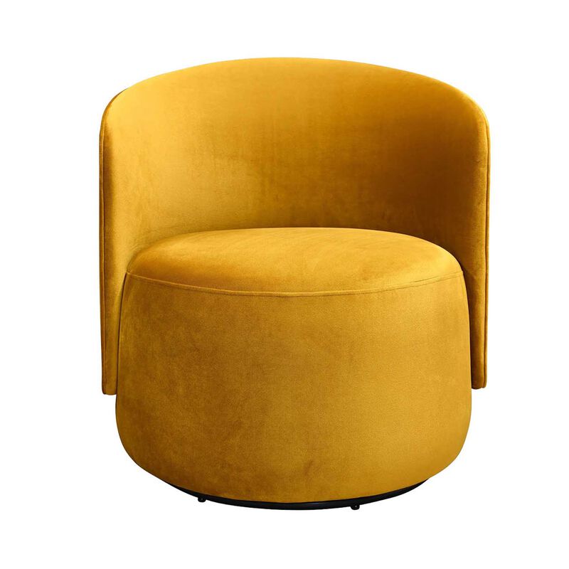 The Estella Swivel Chair - Velvet Mustard image number 0