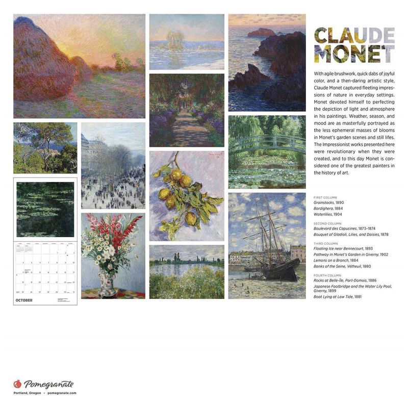 Pomegranate Claude Monet 2026 Wall Calendar image number 2