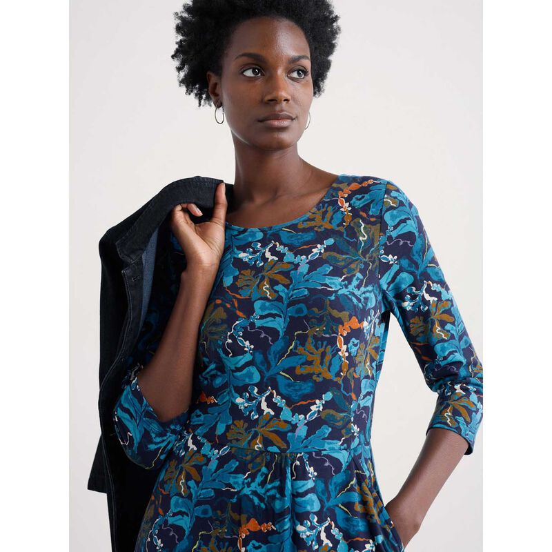 Seasalt Cornwall April Dress Floating Fronds Maritime image number 2