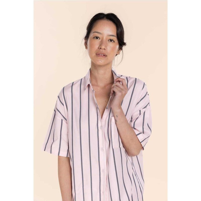 Gingerlilly Sasha Striped Boyfriend Short Pj Set image number 5