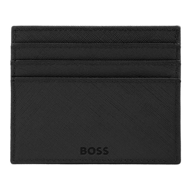 Boss Card Holder Double B Saffiano Leather Black image number 3