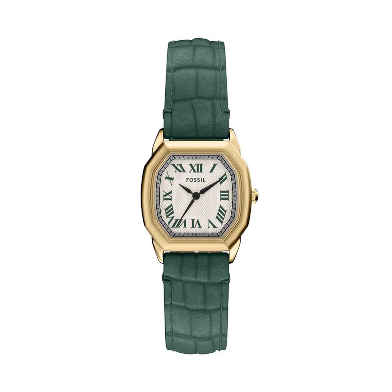 Fossil Harlow Three-Hand Green Croco Leather Watch image number 0