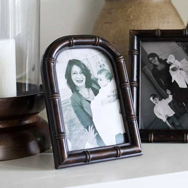 French Country Bamboo Round Top Photoframe 4x6 image number 1