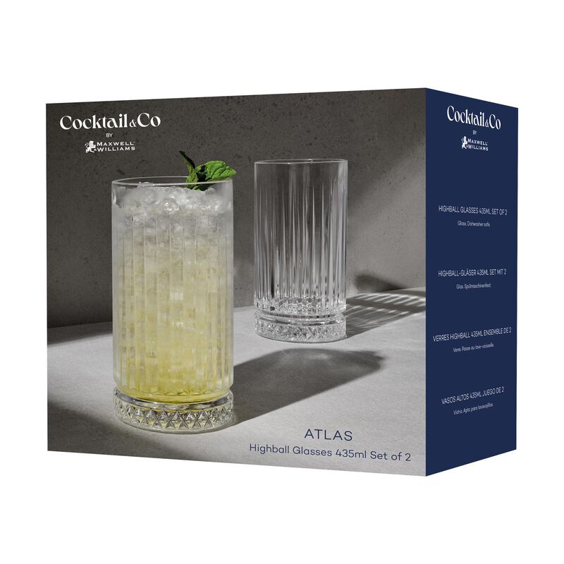 Maxwell & Williams Cocktail & Co Atlas Highball 435ml Set Of 2 Gift Box image number 1