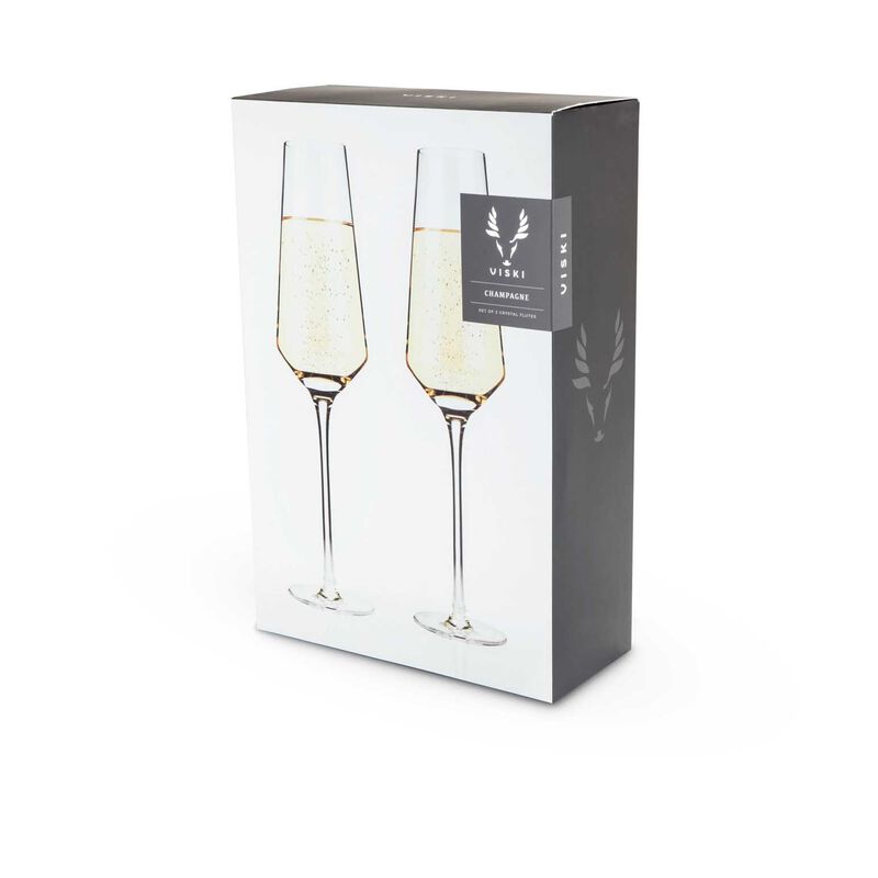 Viski Raye Crystal Champagne Flutes Set Of 2 image number 1