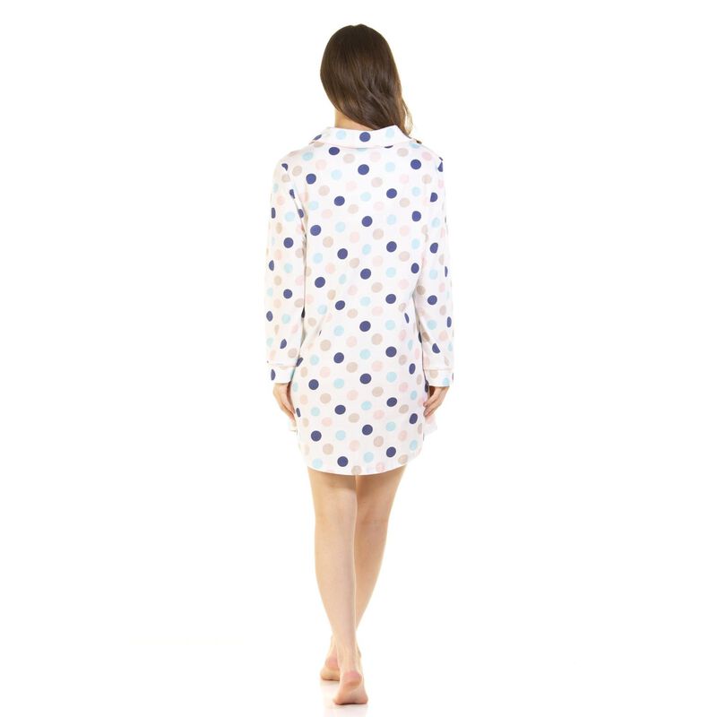 Sue Marks Misty Dots 100% Cotton Long Sleeve Nightshirt image number 1