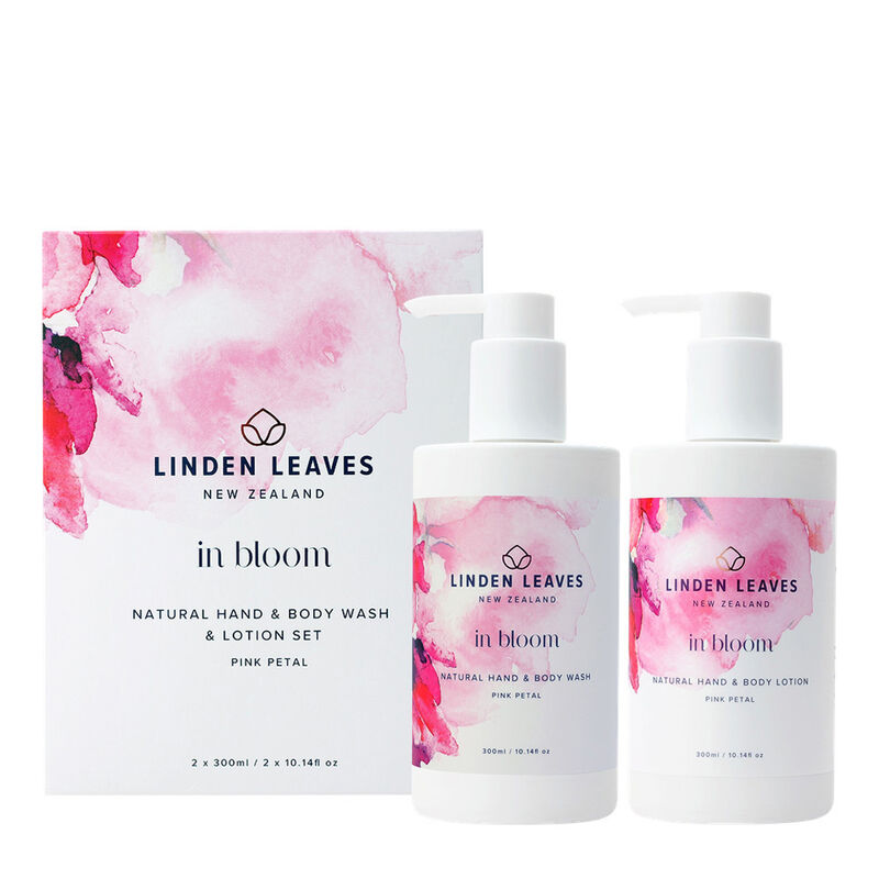 Linden Leaves In Bloom Pink Petal Hand & Body Wash & Lotion Boxed Set image number 0