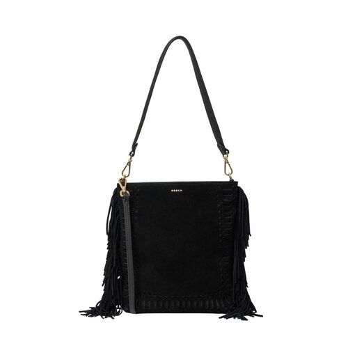 SABEN Claudette Shoulder Bag Suede + Fringe