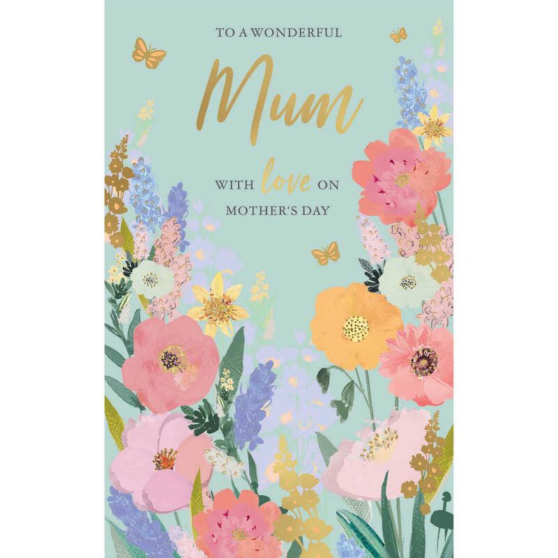 Image Gallery W&W Mday Floral On Aqua Mother's Day Card image number 0