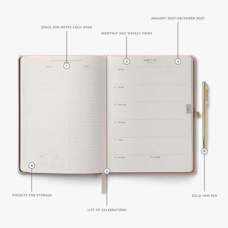 Rifle Paper Co. 2027 12-Month Paisley Hardcover Planner with Pen image number 2