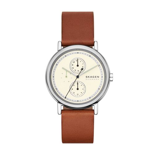 Skagen Signatur Multifunction Brown Leather Watch SKW6942