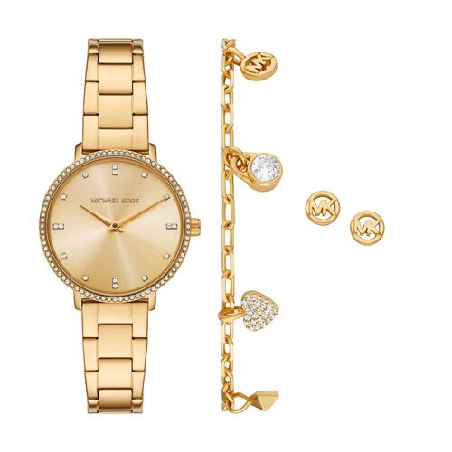 Michael Kors Pyper Two-Hand Gold-Tone Stainless Steel Watch