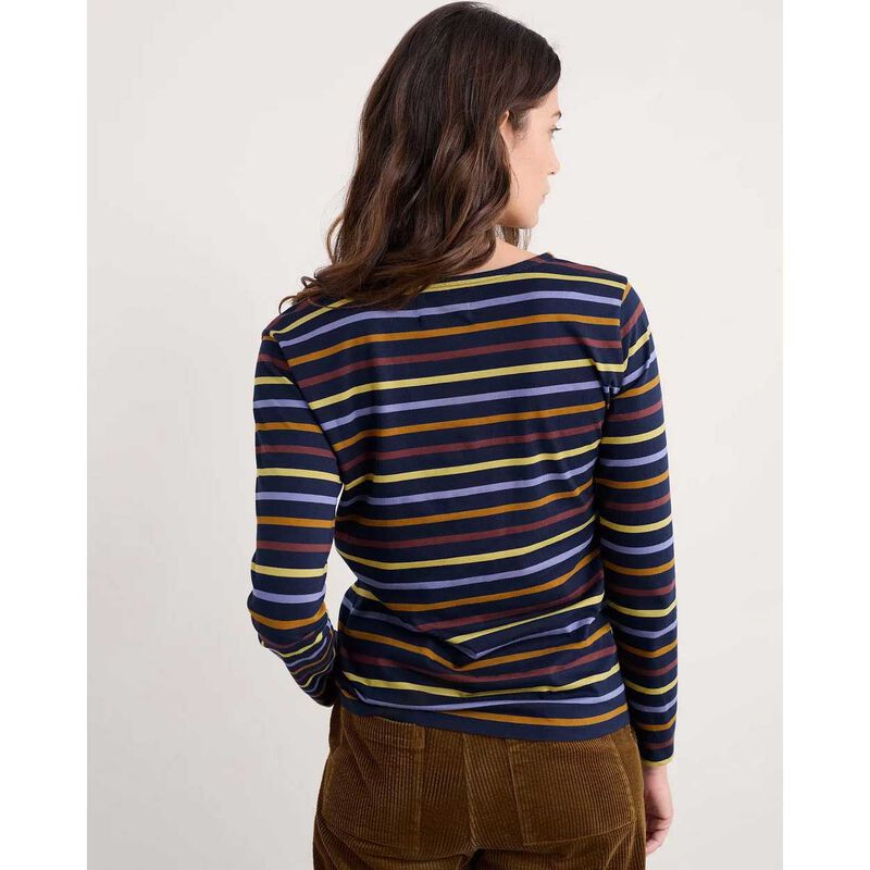 Seasalt Cornwall Sailor Shirt Quad Breton Bilberry image number 1
