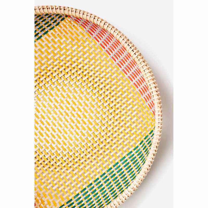 Citt&agrave; Thao Woven Basket Yellow/Multi S image number 1