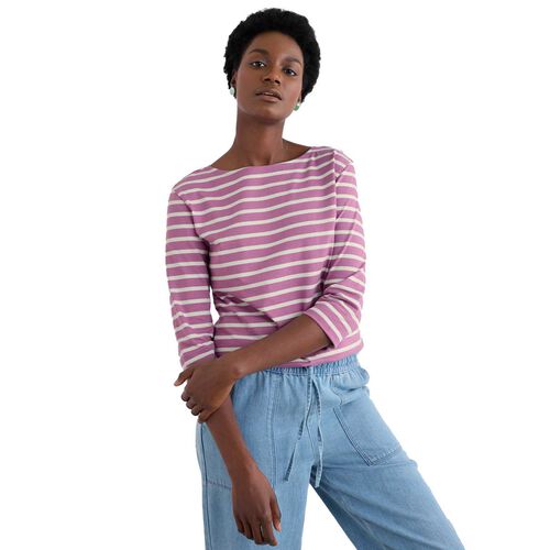 Seasalt Cornwall Sailor Top Breton Orchid Chalk