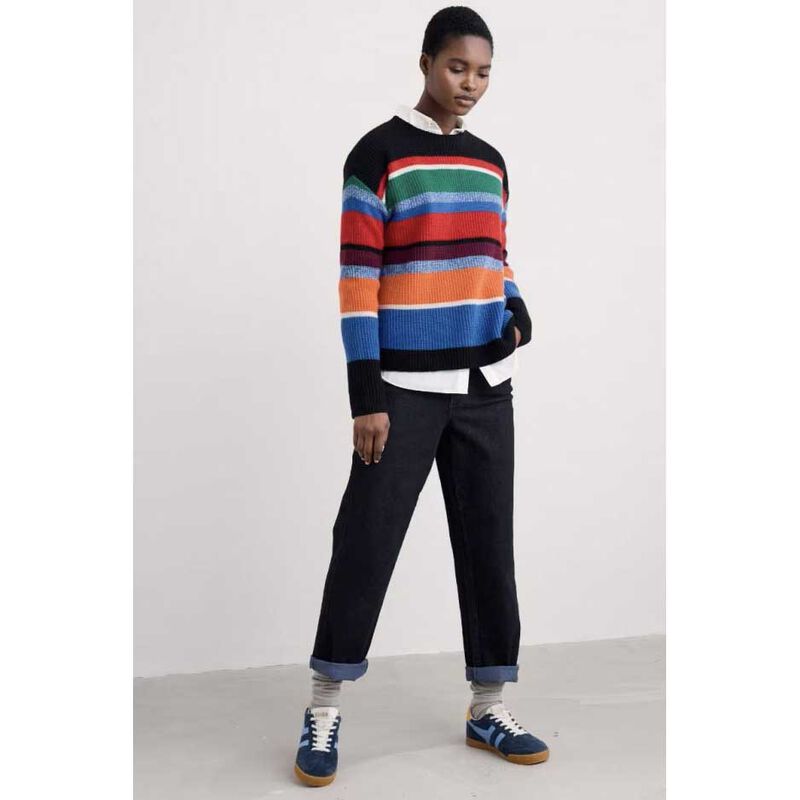 Seasalt Cornwall Thorn Berry Jumper Upton Multi Onyx image number 3