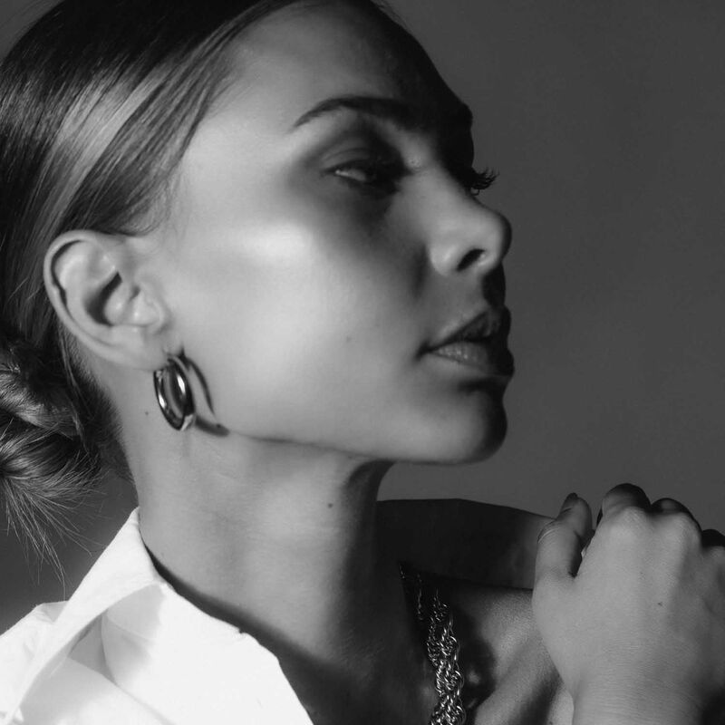Silk & Steel Halo Hoop Earrings Large image number 2