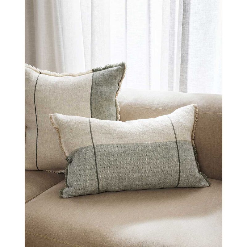 Baya Oliver Cushion With Feather Inner 40x60cm - Sage image number 1