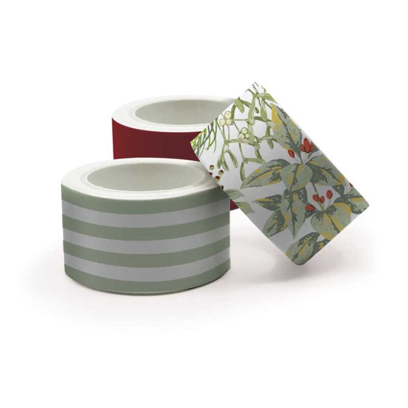 Laura Ashley Red Festive Botanicals Washi Tape 3 Pack image number 1